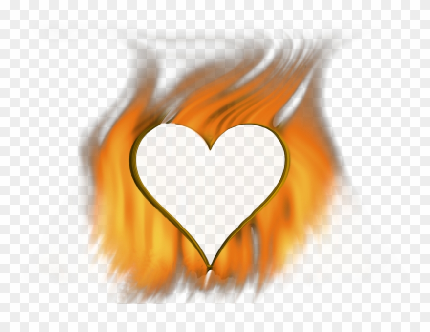 Hearts Clipart Fire - Transparent Fire Heart - Png Download