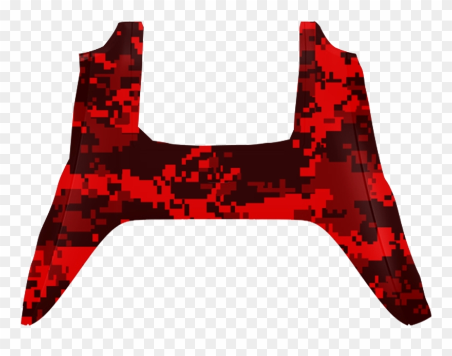 Red Digitial Camo Back Shell - Red And Black Camo Clipart