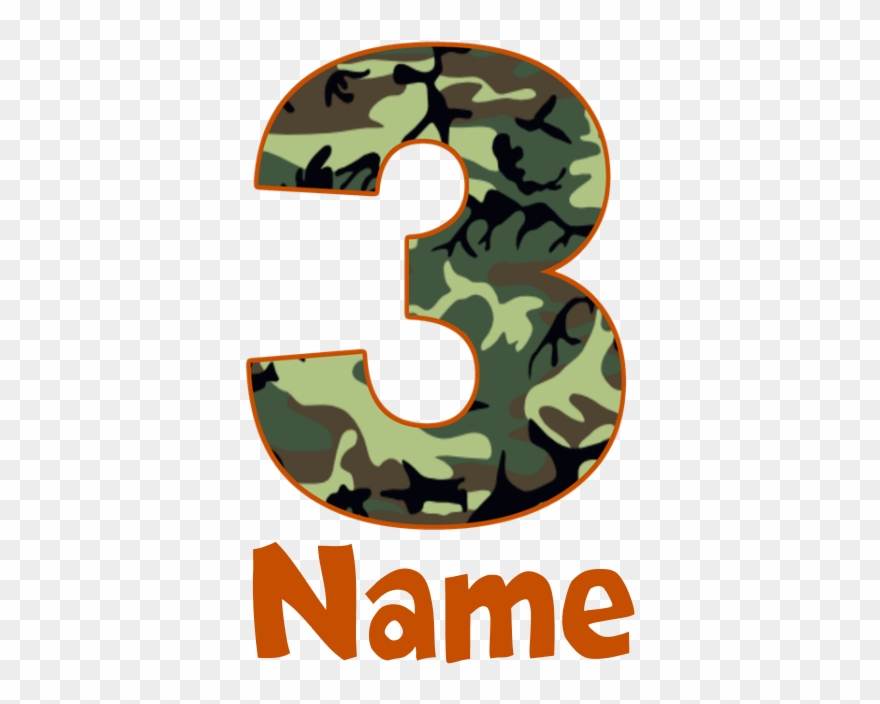 3rd Birthday Camo T-shirt - Camouflage Background Clipart