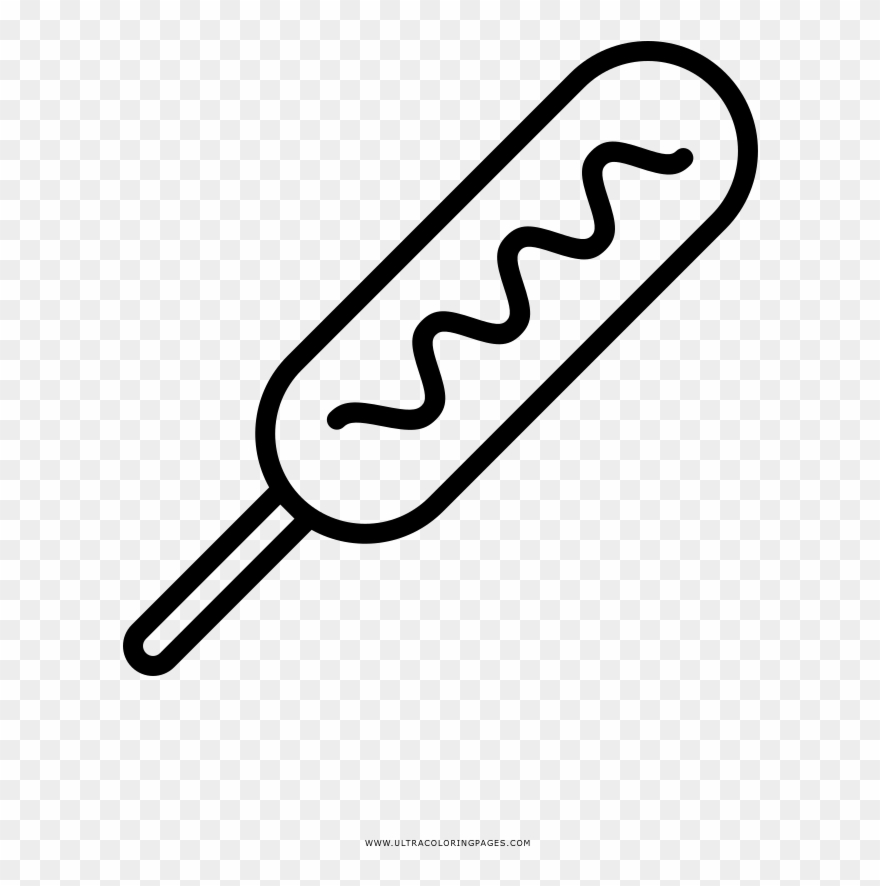 Corn Dog Coloring Page Clipart