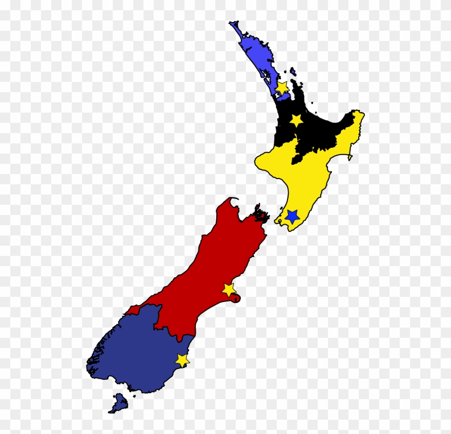 Super Rugby New Zealand Map Clipart