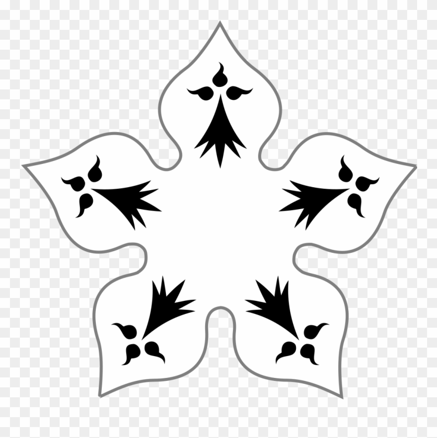 File - Cinquefoil Ermine - Svg - Blason Ile De Batz Clipart