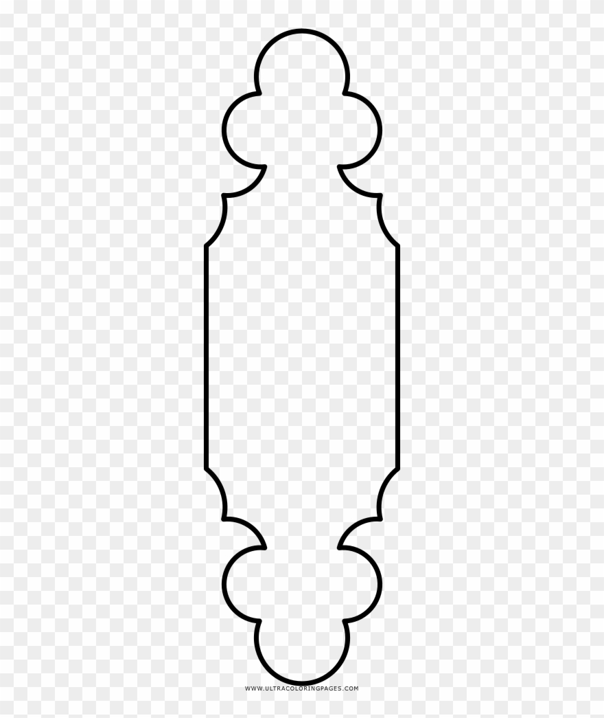 Arabesque Coloring Page - Line Art Clipart