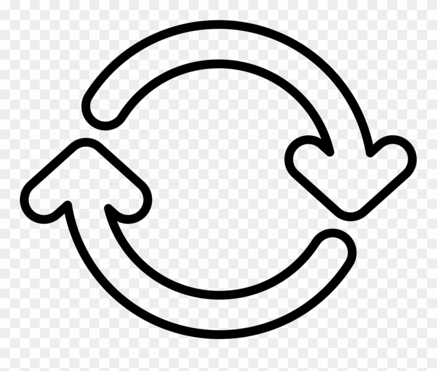 Two Circular Arrows Circle Rotating To Right Comments - White Arrows Circle Png Clipart