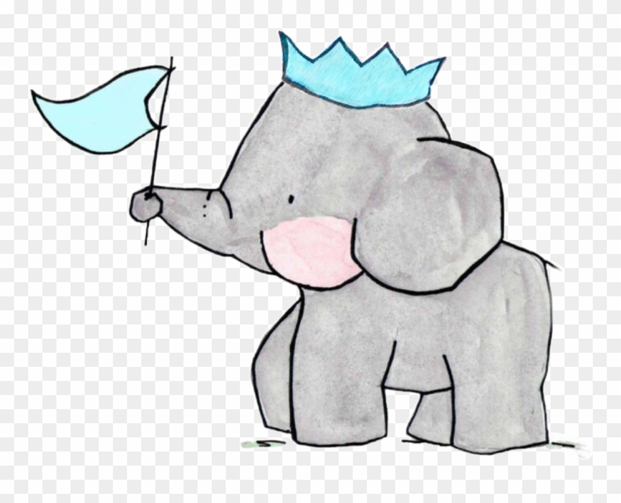 Elephant Sticker - Cute Drawing Clipart