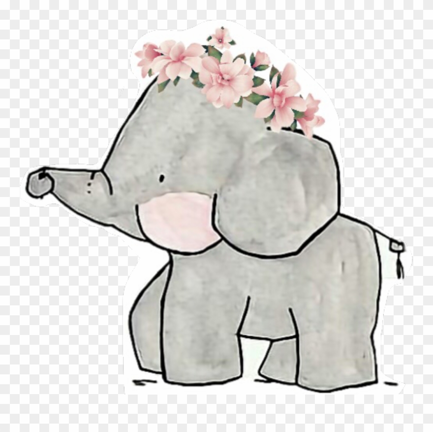 Elephant Sticker - Cute Drawing Clipart