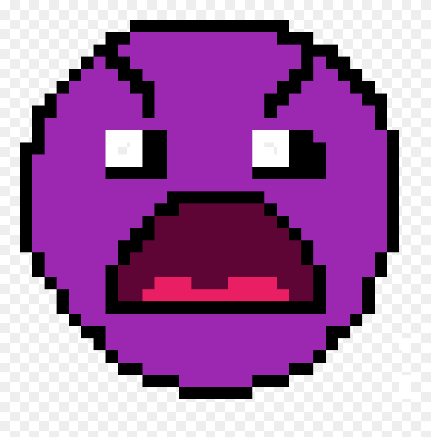 Geometry Dash Insane Difficulty Face - Pixel Art Planet Png Clipart