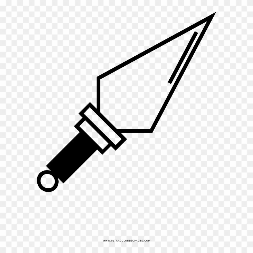 Kunai Página Para Colorear - Line Art Clipart