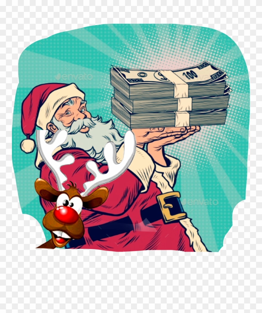 Santa Claus And Money Clipart