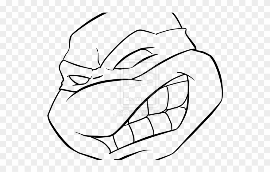 Sword Clipart Ninja Turtle - Ninja Turtle Face Drawing - Png Download