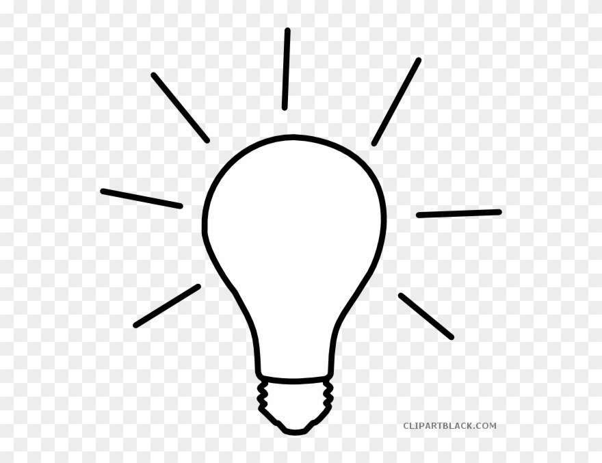 Graphic Black And White Stock Light Bulb Idea Clipart - Light Bulb Clip Art Black - Png Download