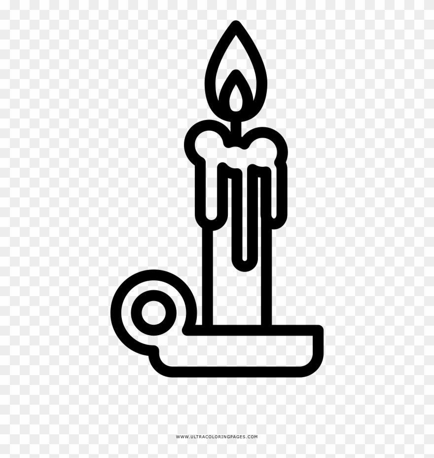 Candle Coloring Page Clipart