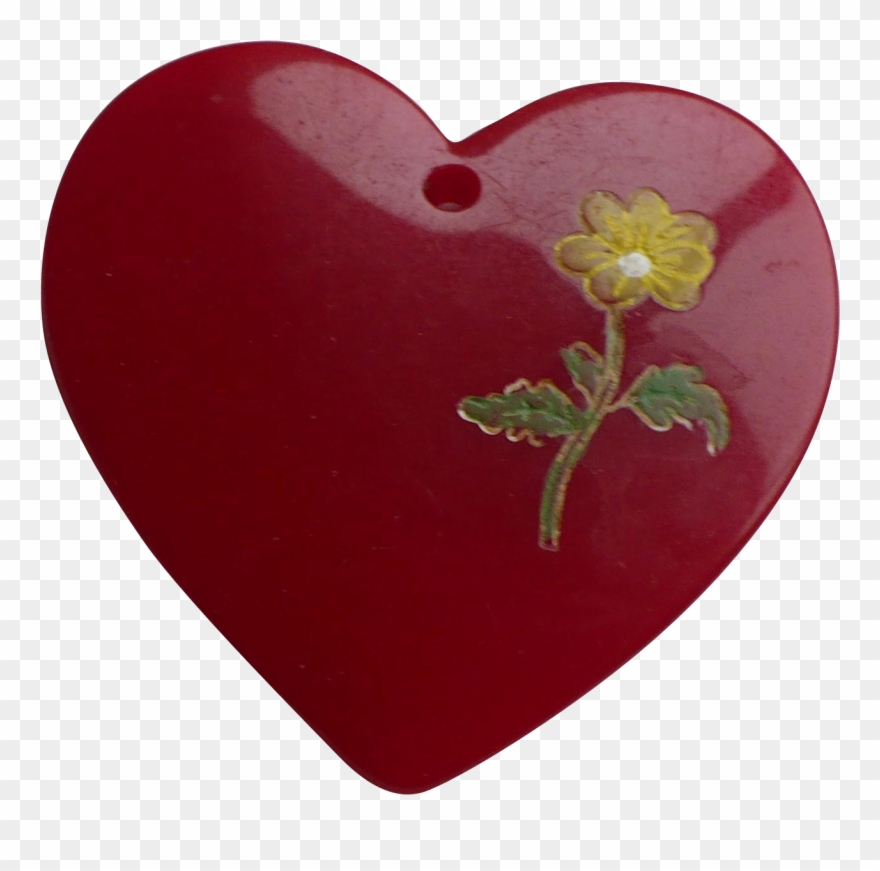 Bakelite Heart Charm Www - Heart Clipart