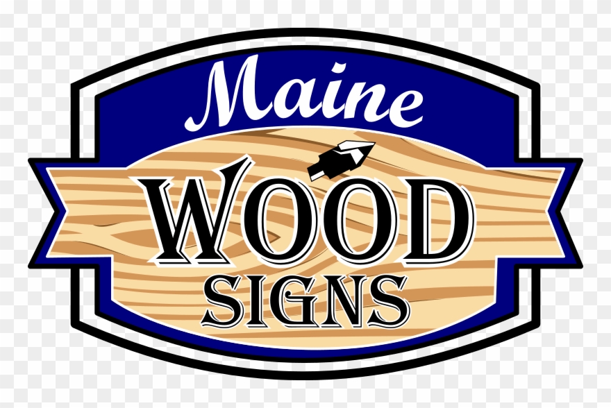 Maine Wood Signs - Cachorro Quente Clipart