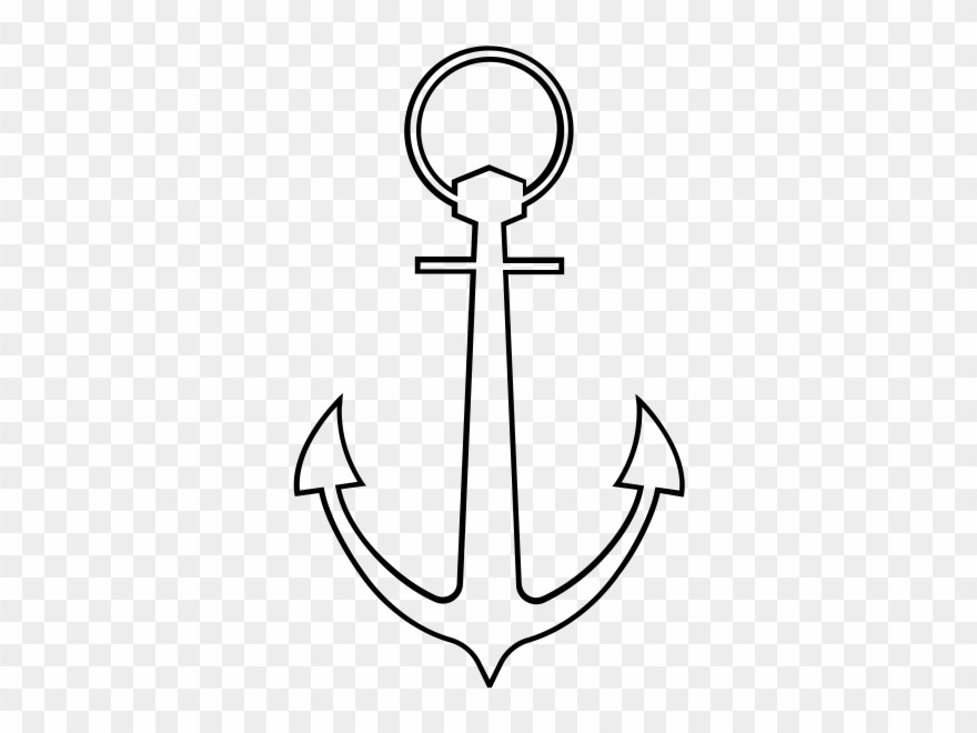 Anchor Rubber Stamp - Line Art Clipart