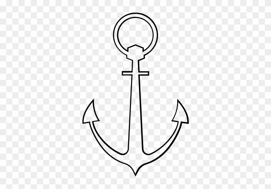 Anchor Rubber Stamp - Line Art Clipart