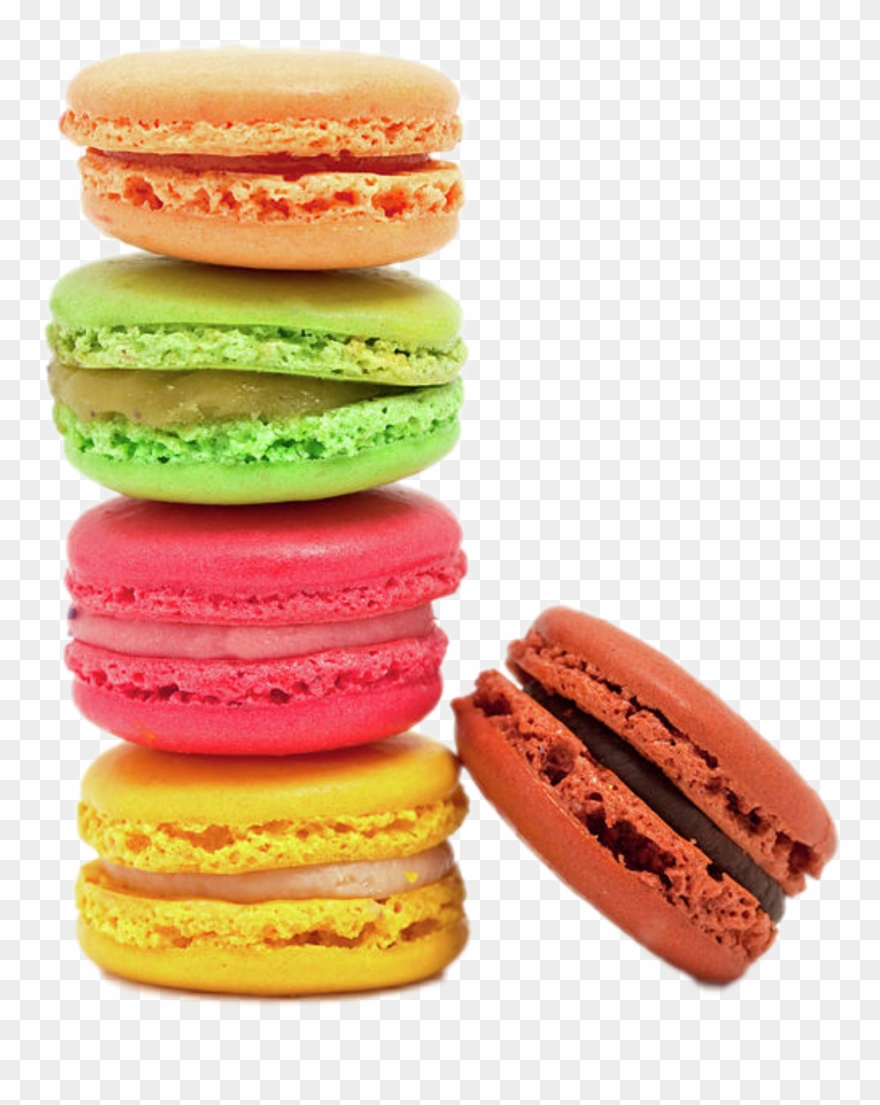 Macaroon Sticker - Macaroons On White Background Clipart