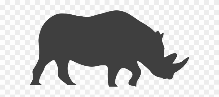 Shadow Clipart Rhino - Endangered Animal Icon - Png Download