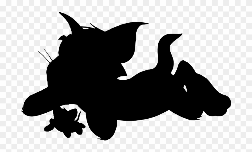 Tom And Jerry Silhouette - Illustration Clipart