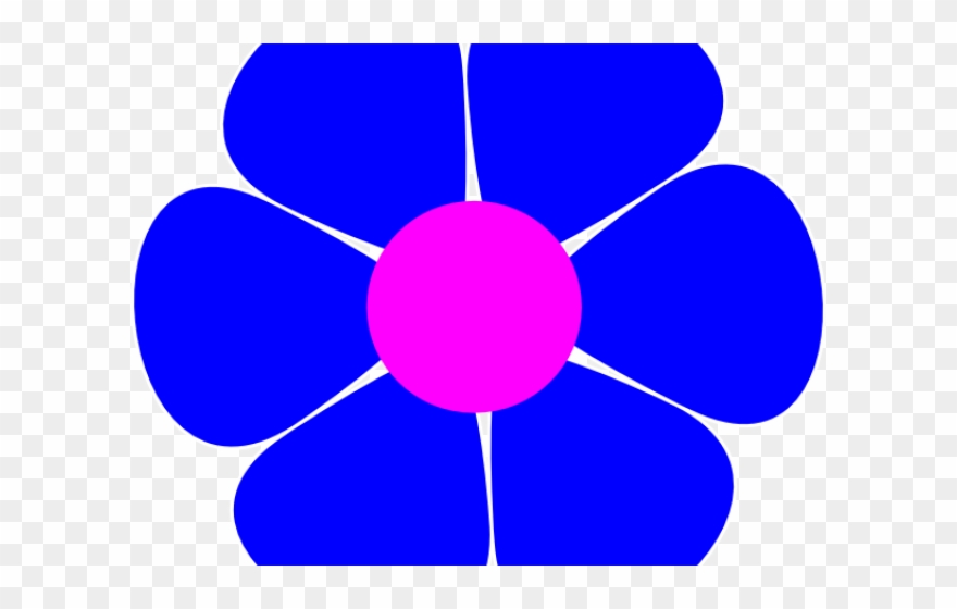 Blue Flower Clipart Groovy Flower - Flower Power Clip Art - Png Download