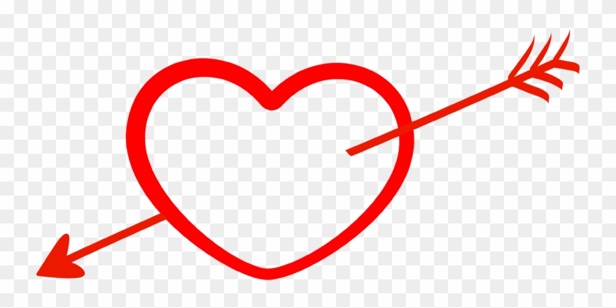 Heart With Arrow Png Transparent - Arrow Heart Png Clipart