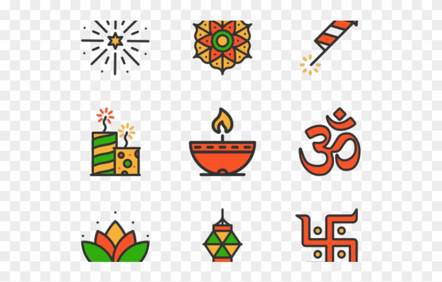 Diwali Clipart Symbol - Diwali Symbol - Png Download
