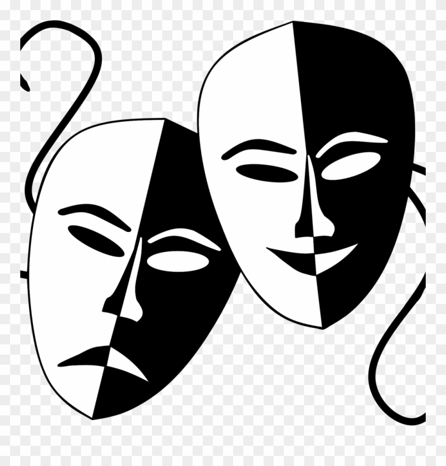 Comedy Tragedy Masks Png - Drama Mask Clipart