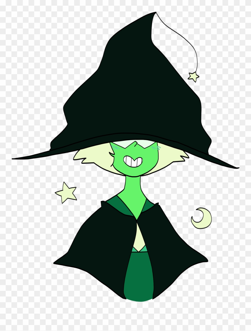 Peridot In Witch Hat Too Big For Her - Peridot Witch Steven Universe Clipart