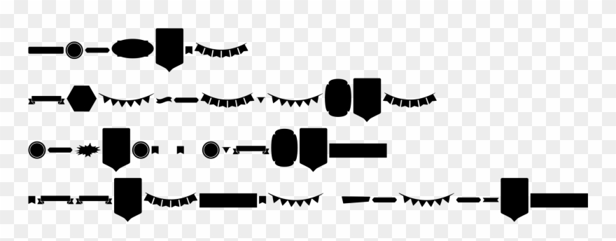 72pt Stencil Ribbons Dingbat Clipart