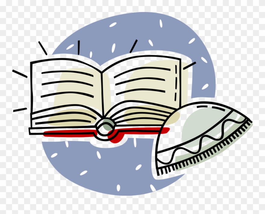 Hebrew Bible And Cap Vector Image Illustration - Kippa Clipart - Png Download