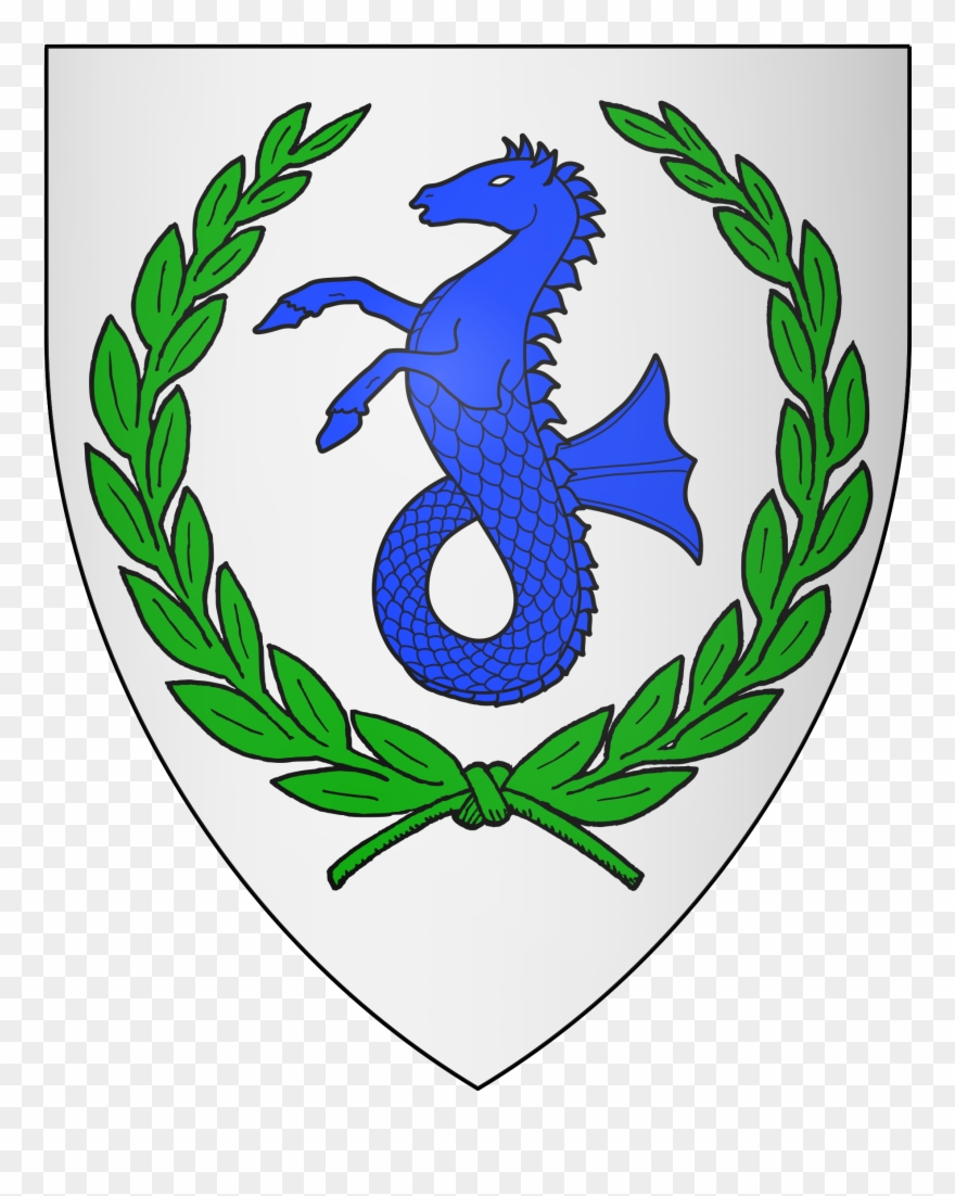 Graphics - Heraldic Sea Horse Green Clipart