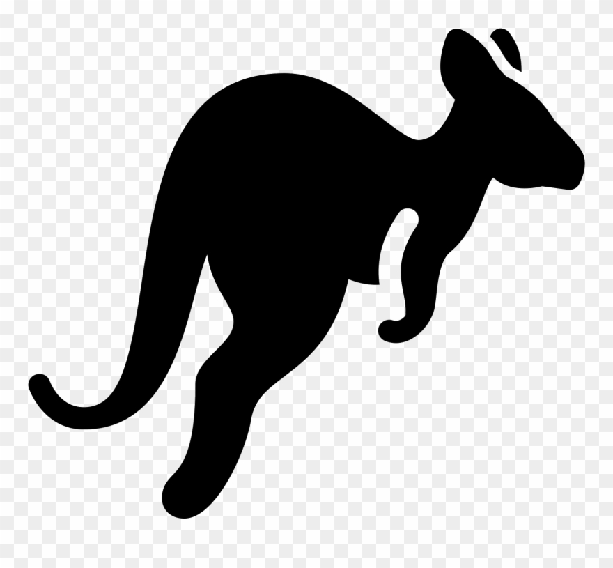 The Icon Is A Simplified Depiction Of The Outline Of - Kangaroo Icon Clipart