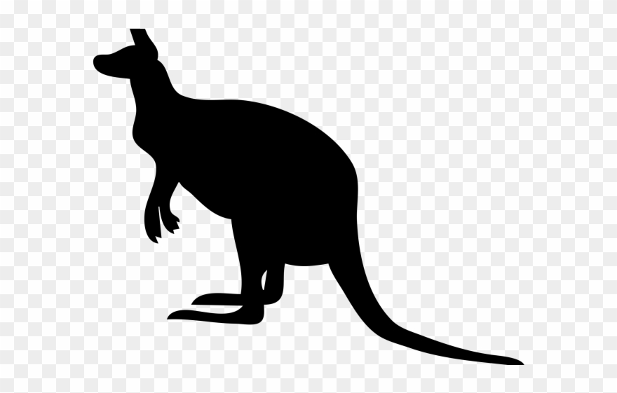 Silhouette Clipart Kangaroo - Kangaroo Contour - Png Download