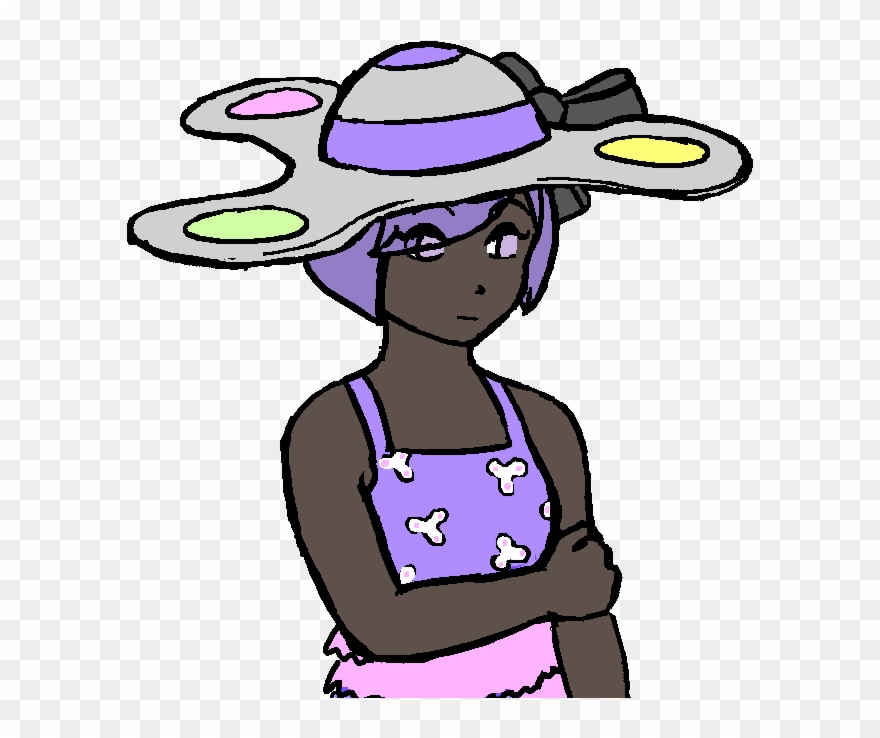 A Woman With A Fidget Spinner For A Hat Clipart
