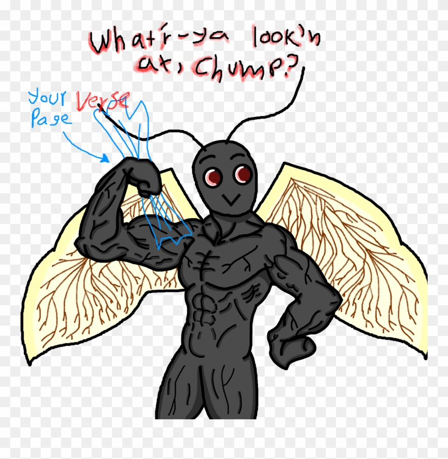 Ant The Mothman The Black The Nuclear Muscles The Man - Mothman Joke Clipart