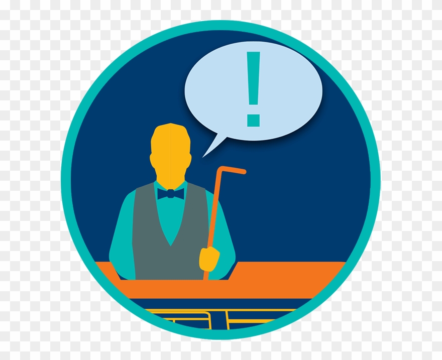 Dealer At A Table Holding A Stick With A Thought Bubble - Ct Coin Csgo Clipart