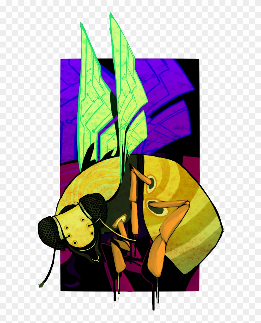 Robot Bee P Boop - Illustration Clipart