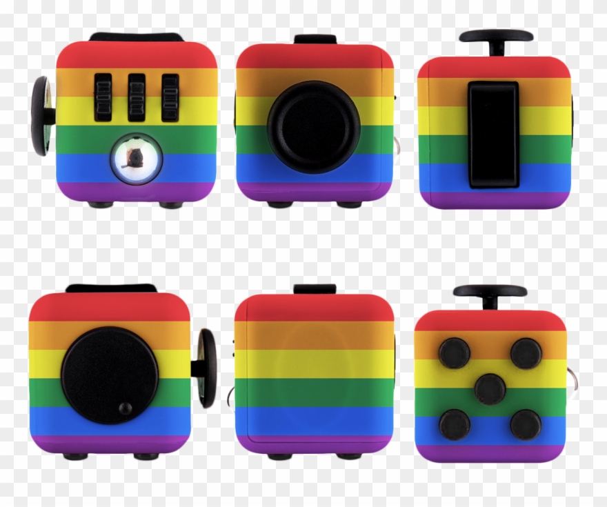 Rainbow Anti-stress Fidget Cube - Rainbow Fidget Cube Clipart