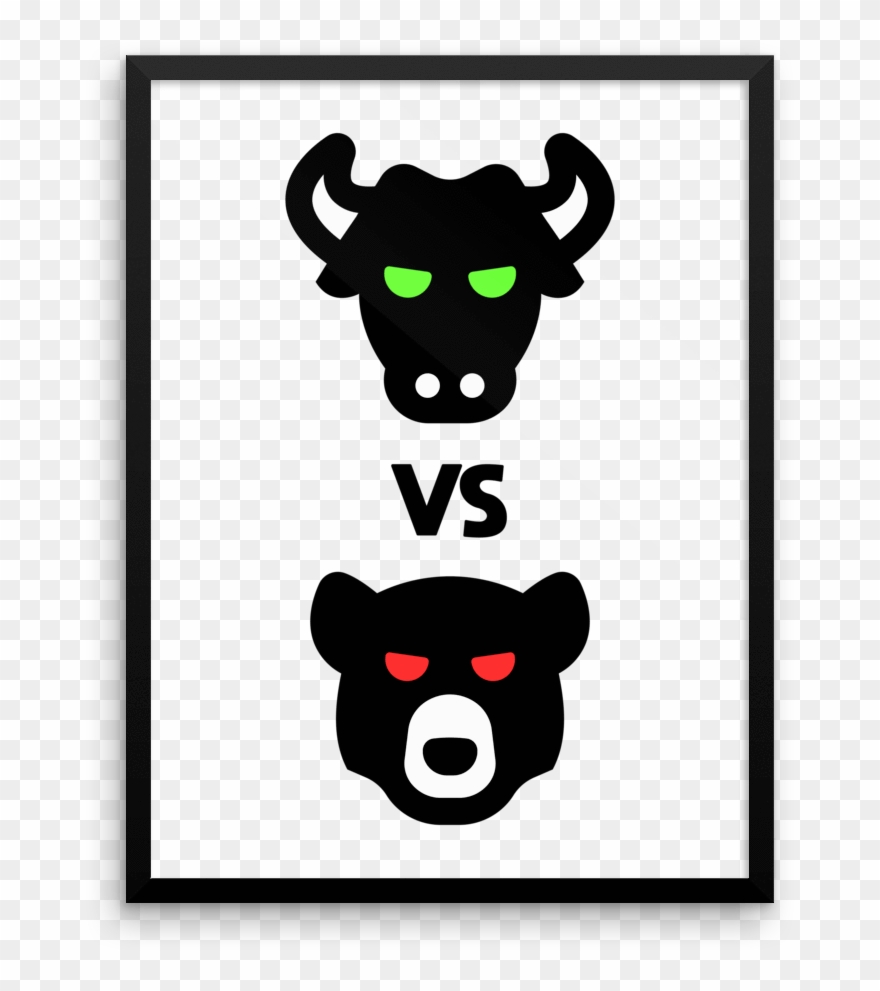Bull Vs Bear - Cartoon Clipart