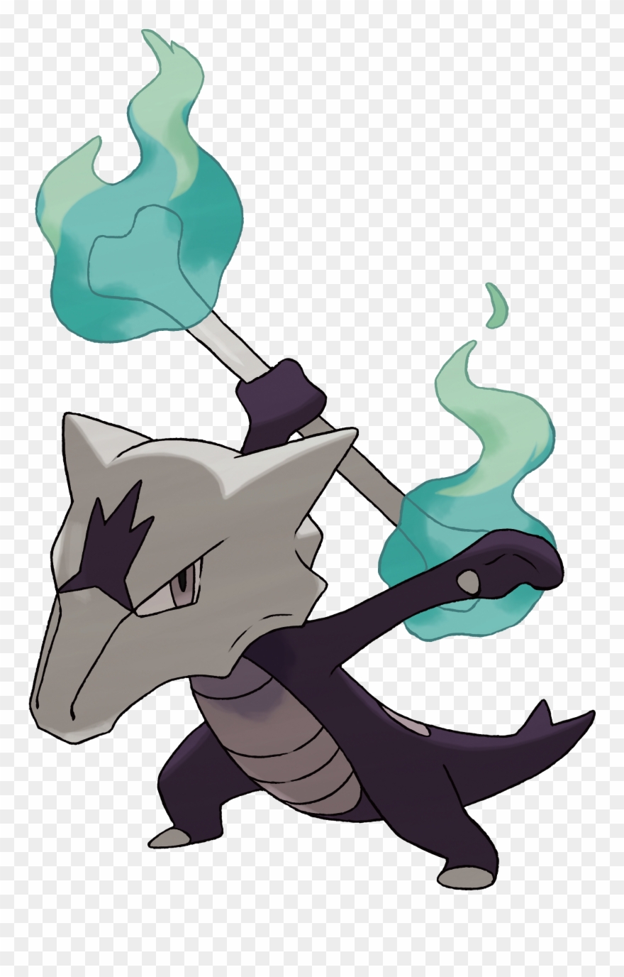 New Pokémon In Sun And Moon Include Sad Fish, Surfing - Alolan Marowak Clipart