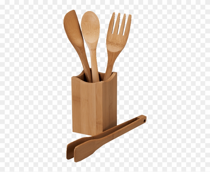 Bh0018 Bamboo Kitchen Utensil Set 4 Piece - Bamboo Kitchen Utensils Png Clipart