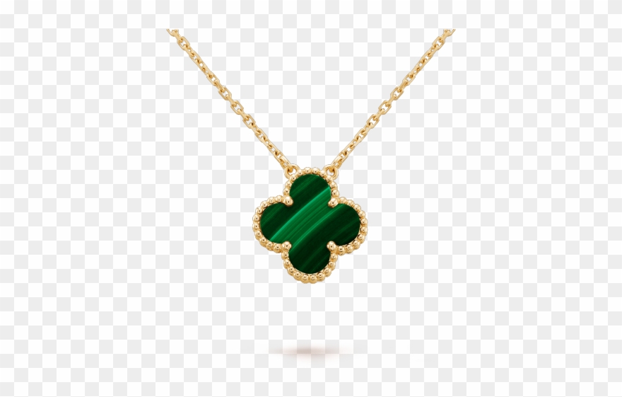 Vintage Alhambra Pendant - Van Cleef Necklace Green Clipart