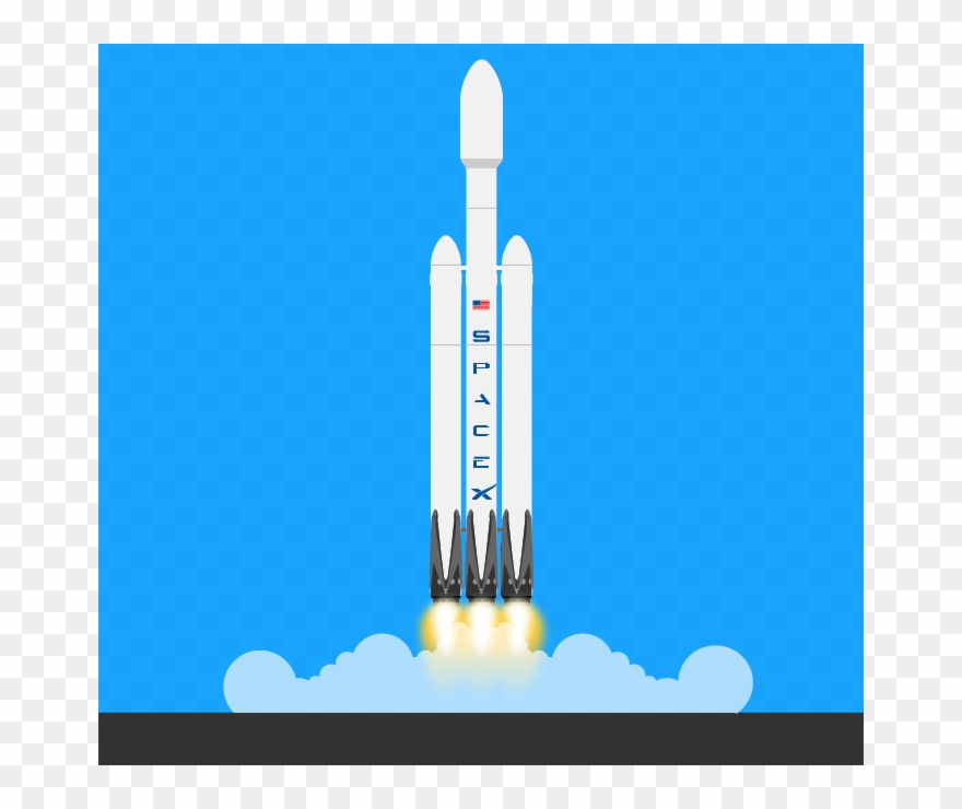 636534298458151698 020518 Spacex Falcon Heavy No Text - Spacex Rocket Png Clipart