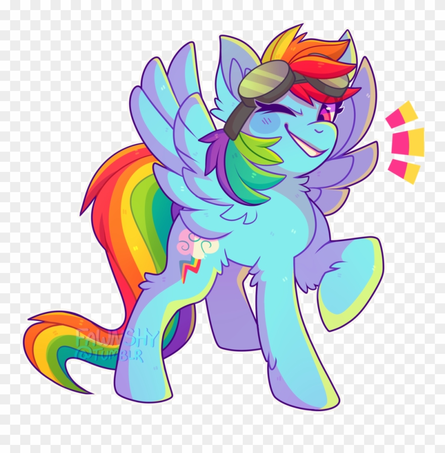 Fawnshy, Goggles, Rainbow Dash, Safe, Solo, Wink - My Little Pony Rainbow Dash Art Clipart