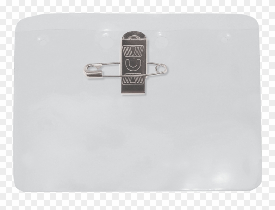 Vinyl Badge Holder With Pin-clip Combo - Silver - Png Download