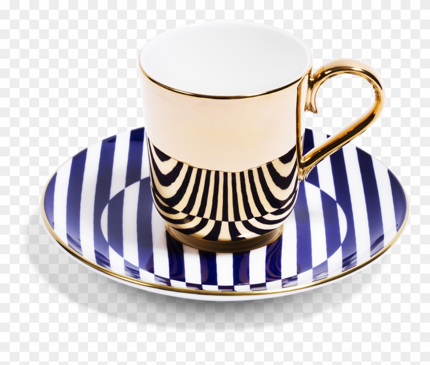 Gold Espresso Cup Saucer Superstripe - Saucer Clipart