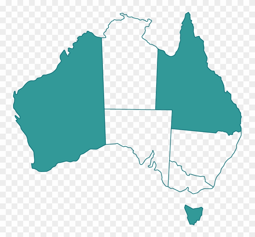 Wa, Qld, Tas - Map Of Australia Clipart