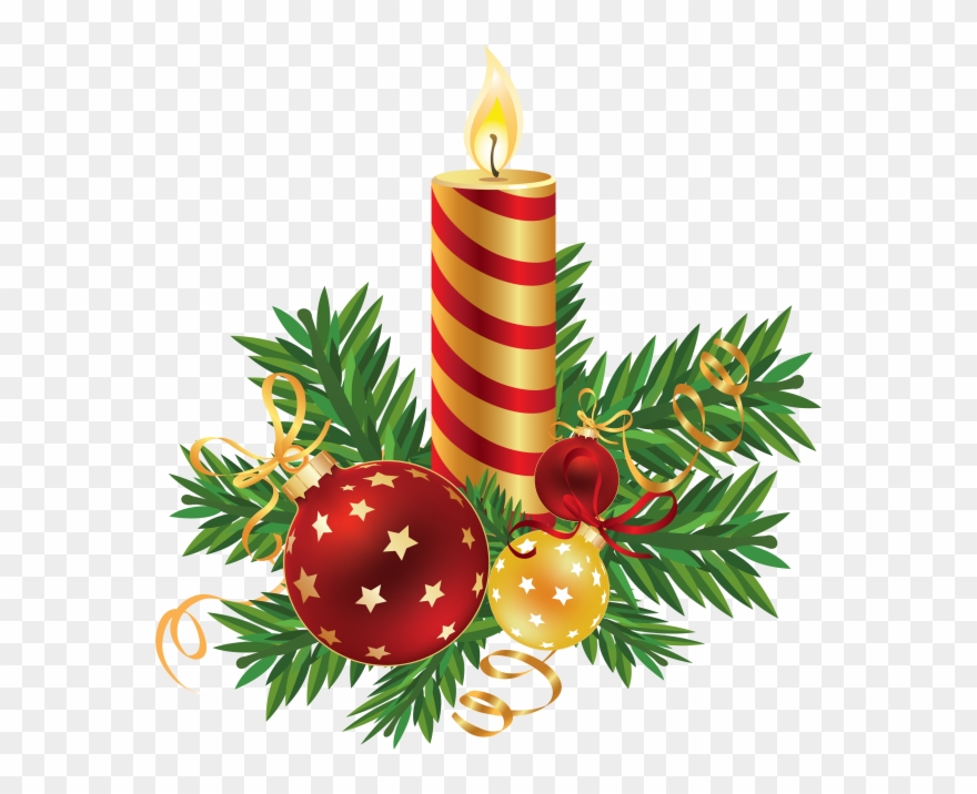 Candle Free Png Image Download - Red And Green Christmas Decors Png Clipart