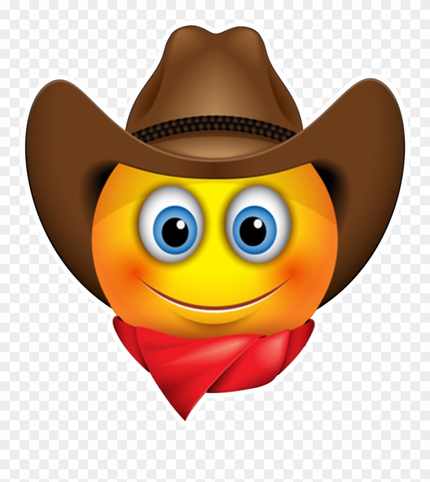 Emoticon Smiley Sunglasses Cowboy Emoji Free Download - Emoji Sticker Clipart