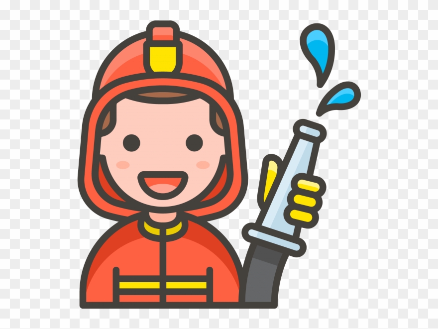 Man Firefighter Emoji - Emoji De Bombero Clipart